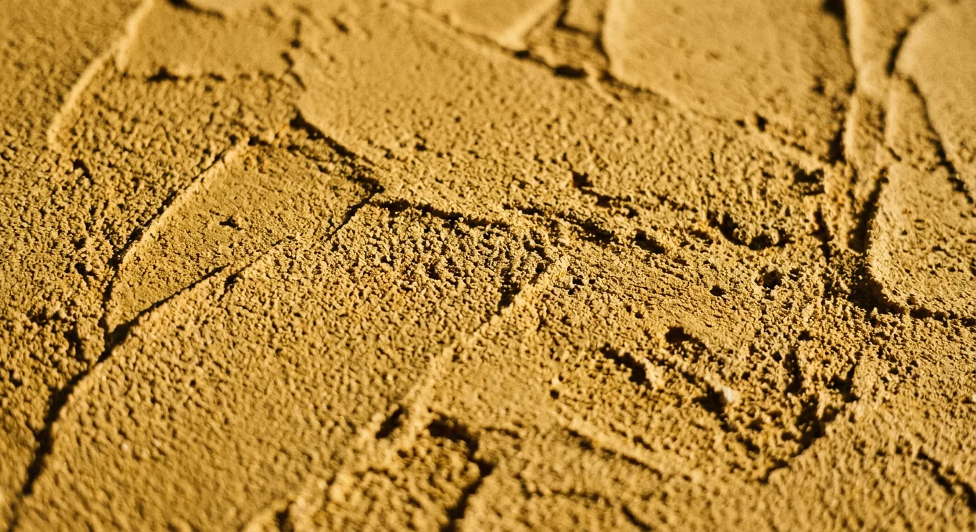 Enduit ocre aux traces de taloche